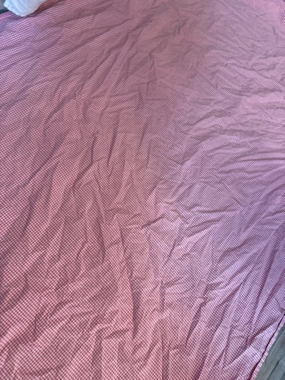 Pottery Barn Kids Organic Cotton Pink Gingham Twin Flat Sheet & Pillowcase Set
